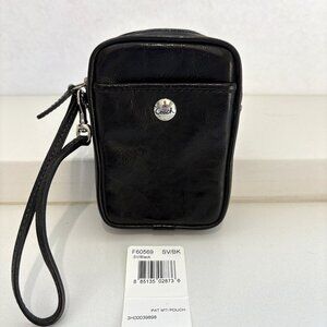 Coach Patent Multifunction Pouch Camera Case Zip Wallet Wristlet 60569 Black NEW